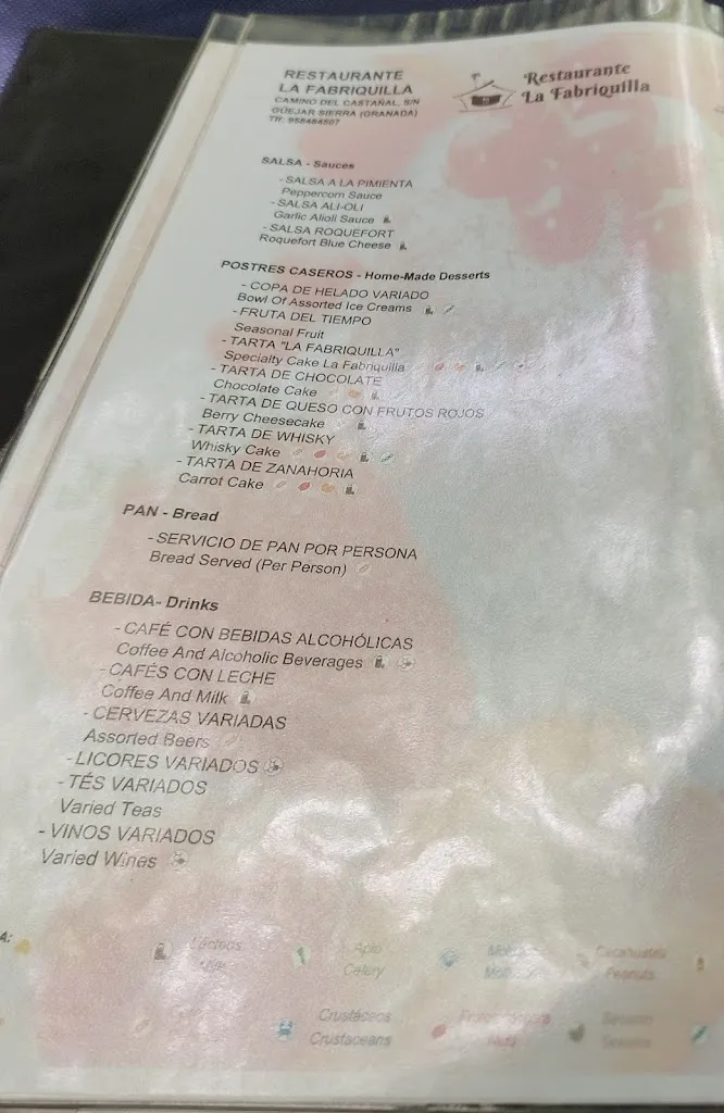 Menu_Restaurante La Fabriquilla_Güejar Sierra_image_4