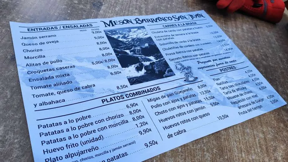 Menu_Meson Barranco San Juan_Güejar Sierra_image_4