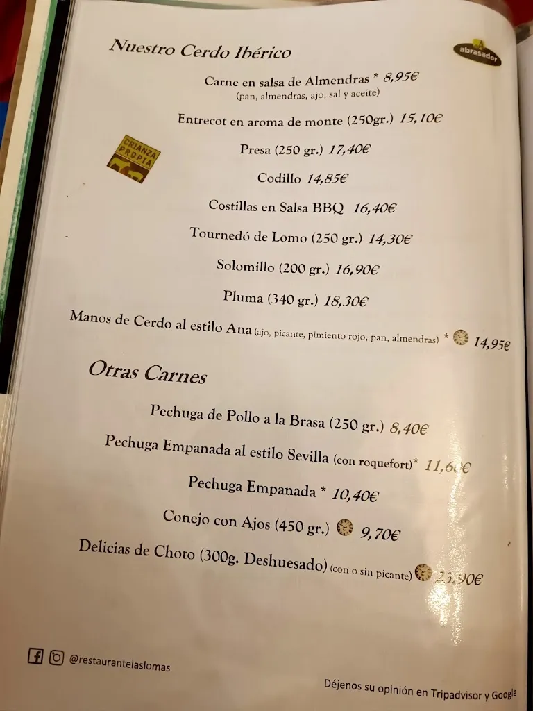 Menu_Restaurante Las Lomas Abrasador_Güejar Sierra_image_1