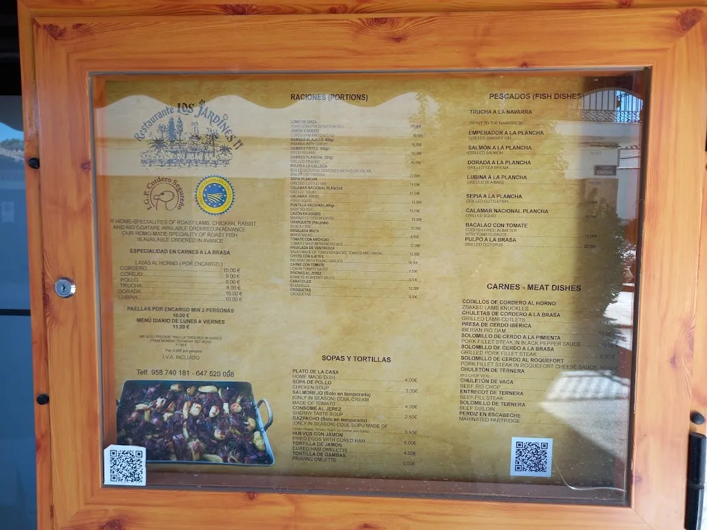 Menu_Restaurante los Jardines_Huéscar_immagine_2
