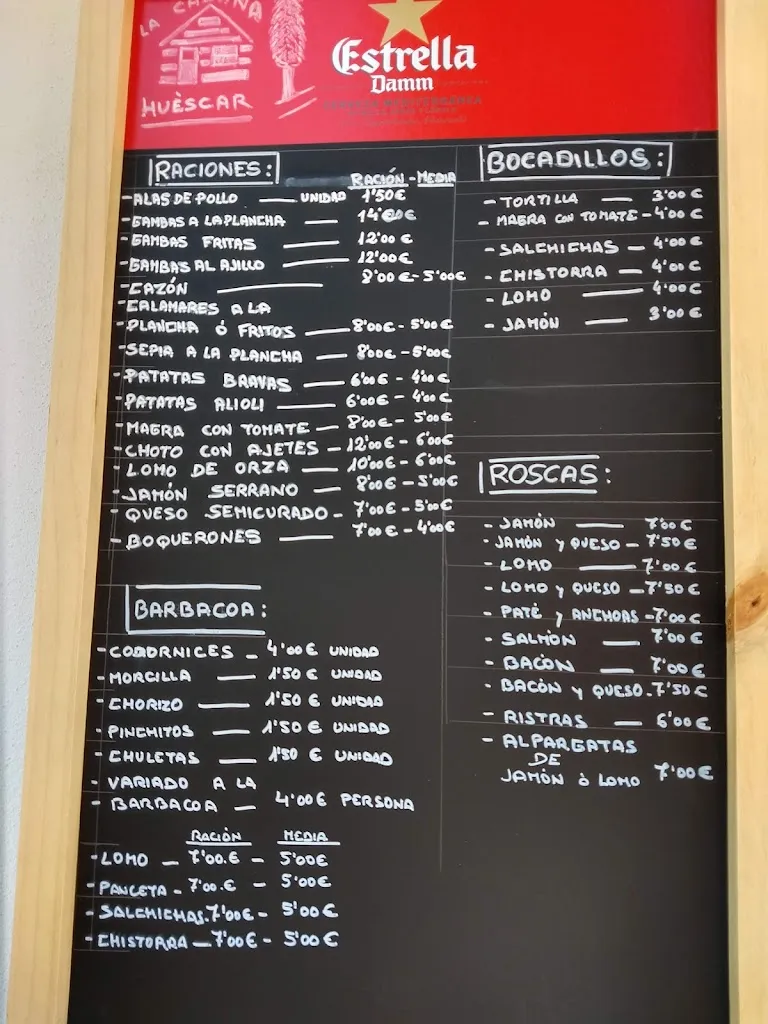 Menu_Bar La Cabaña_Huéscar_image_2