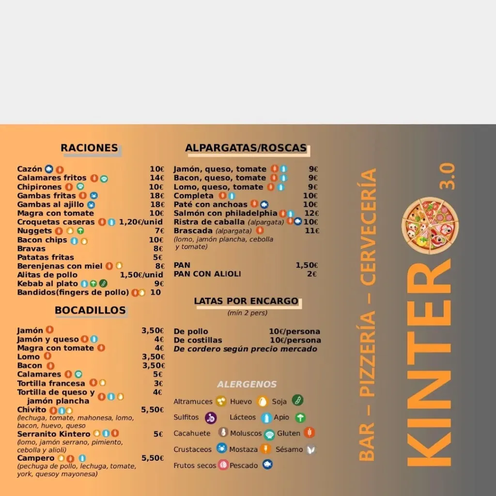 Menu_Bar kintero 3.0_Huéscar_image_2