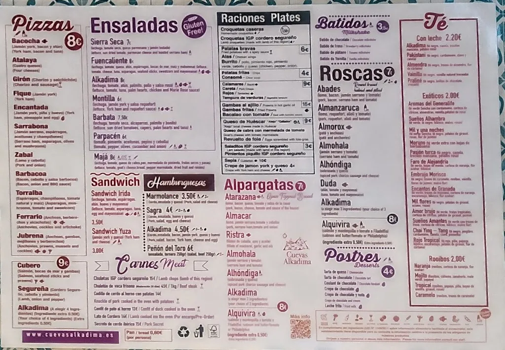 Menu_Cuevas Alkadima_Huéscar_immagine_1