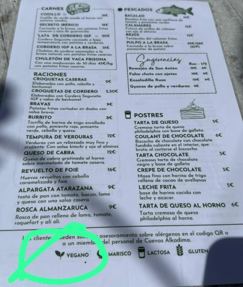 Menu_Cuevas Alkadima_Huéscar_immagine_3