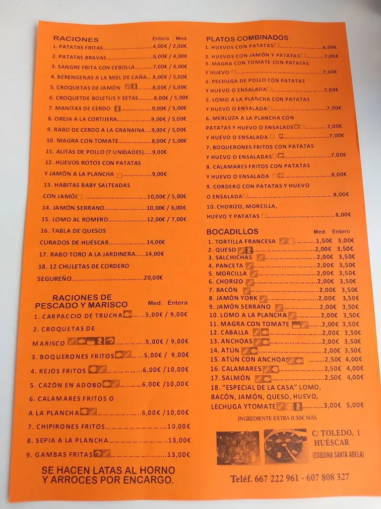 Menu_Café Bar Las 4RRRR_Huéscar_immagine_4