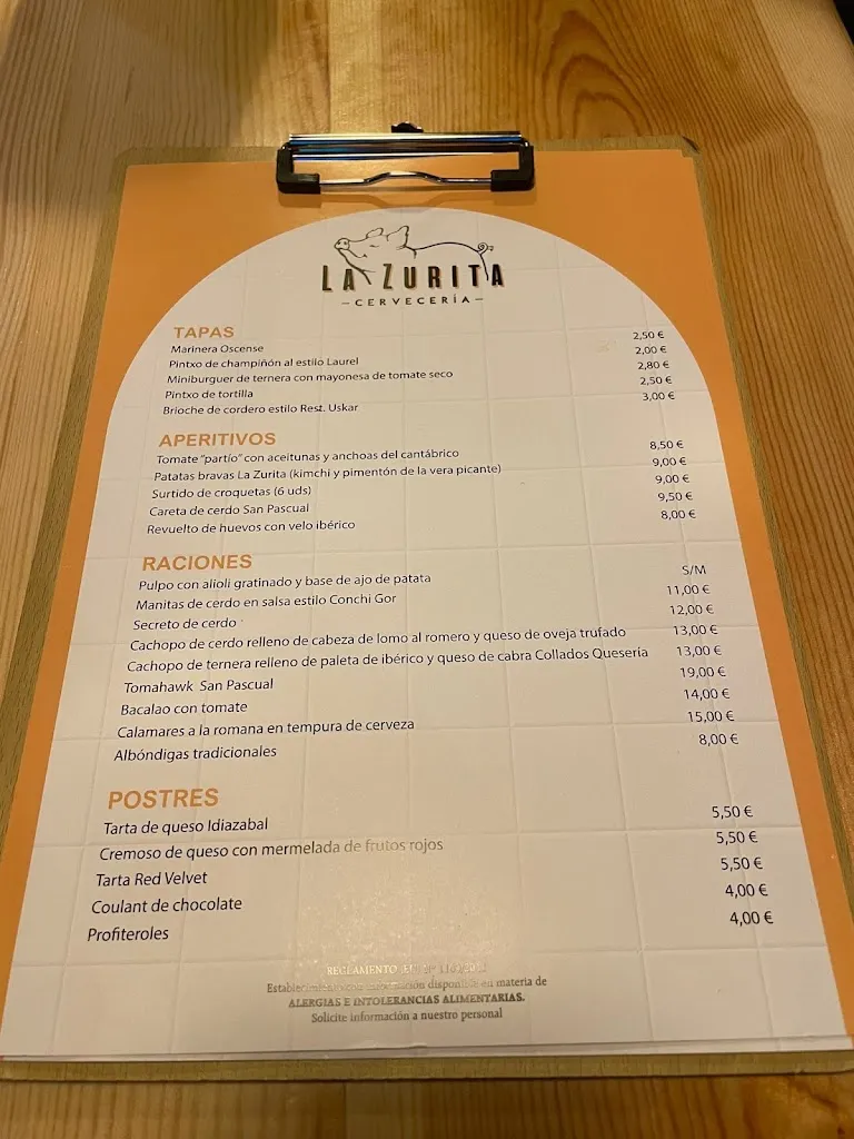 Menu_Cervecería La Zurita_Huéscar_image_2