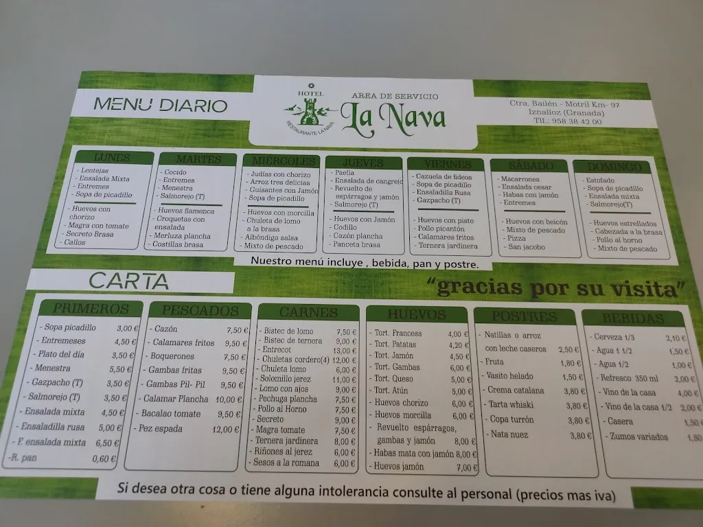 Menu_Area De Servicio Hotel La Nava_Iznalloz_image_4