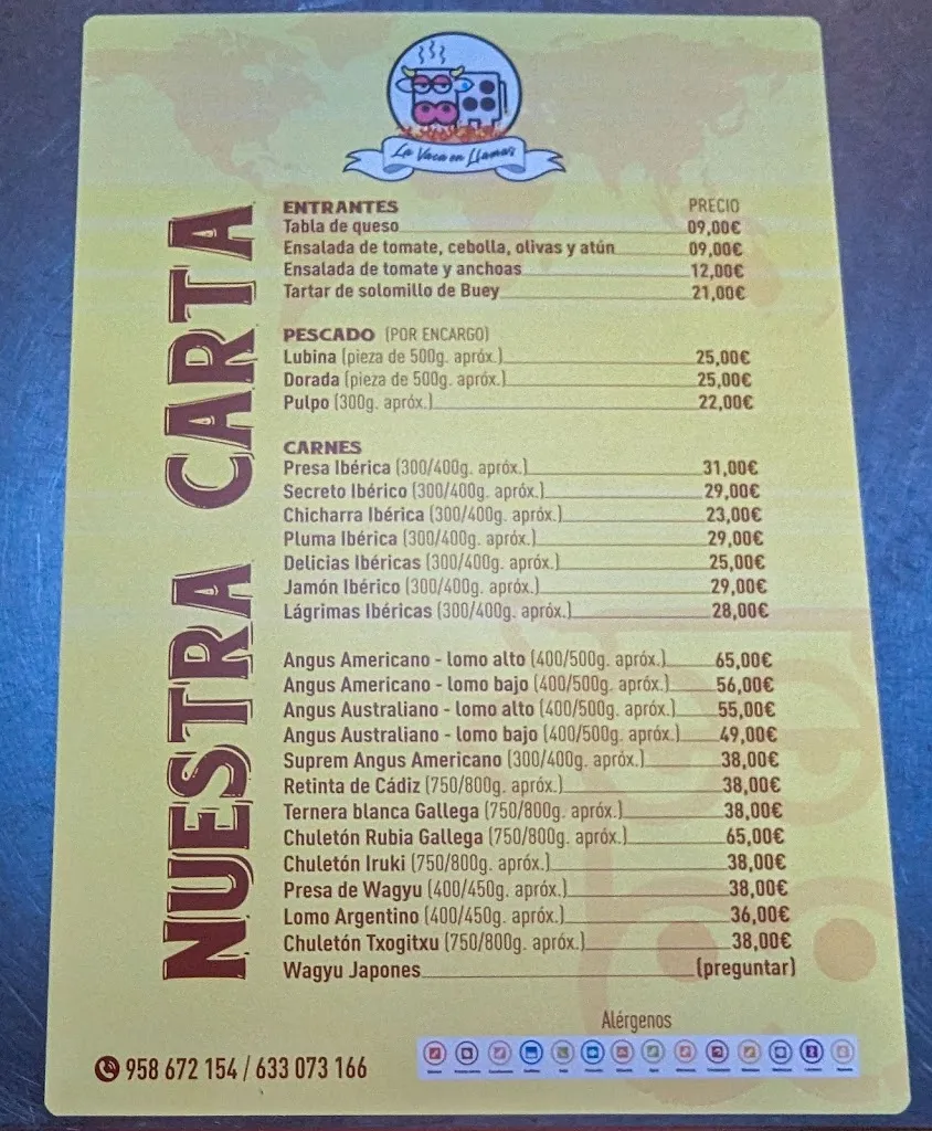 Menu_Restaurante la Vaca en Llamas_Jérez del Marquesado_image_1