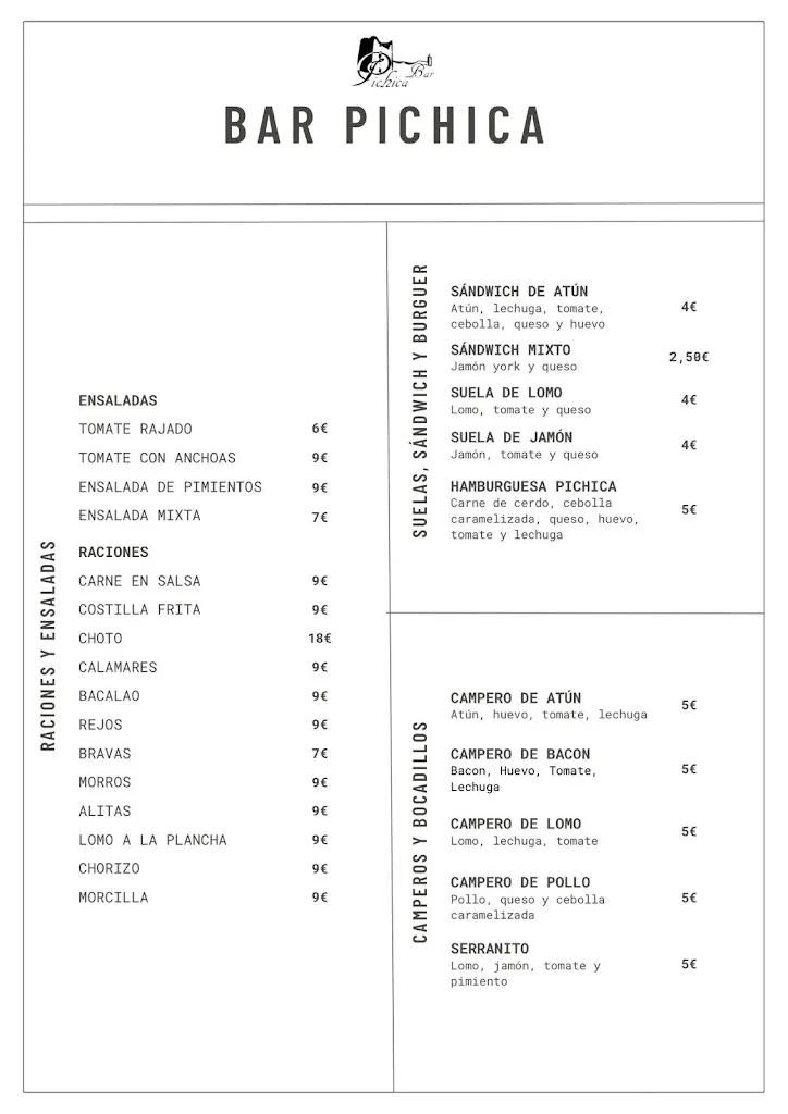 Menu_Bar Pichica_Jérez del Marquesado_image_1