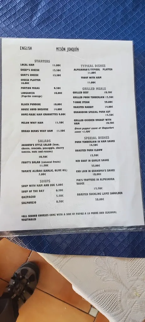 Menu_Mesón Joaquín_Juviles_immagine_4