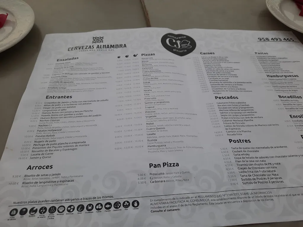 Menu_Restaurante pizzería CJ._Huétor Tájar_image_2