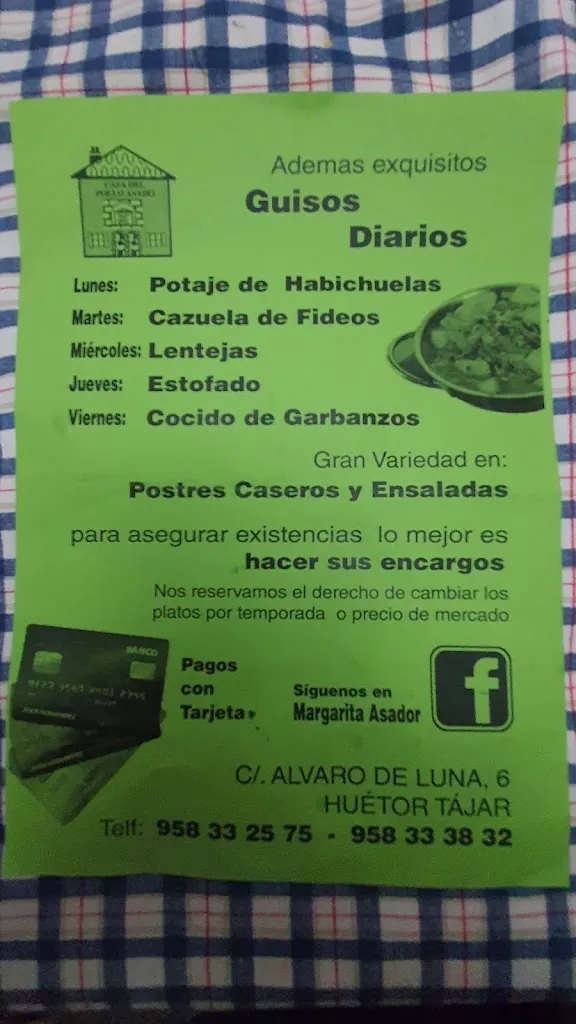 Menu_La Casa Del Pollo Asado_Huétor Tájar_image_2