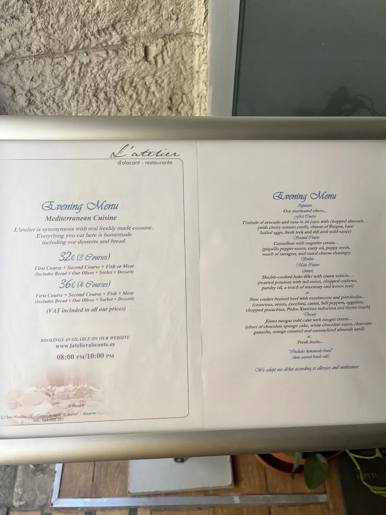 Menu_Restaurante L'Atelier_Alicante/Alacant_image_2