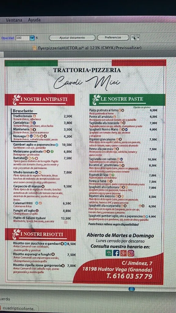 Menu_Trattoria pizzeria Cavoli miei_Huétor Vega_immagine_4