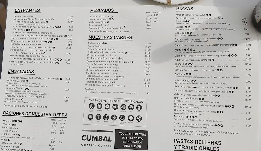 Menu_Bar restaurante Mario's Guerra_Huétor Vega_image_3