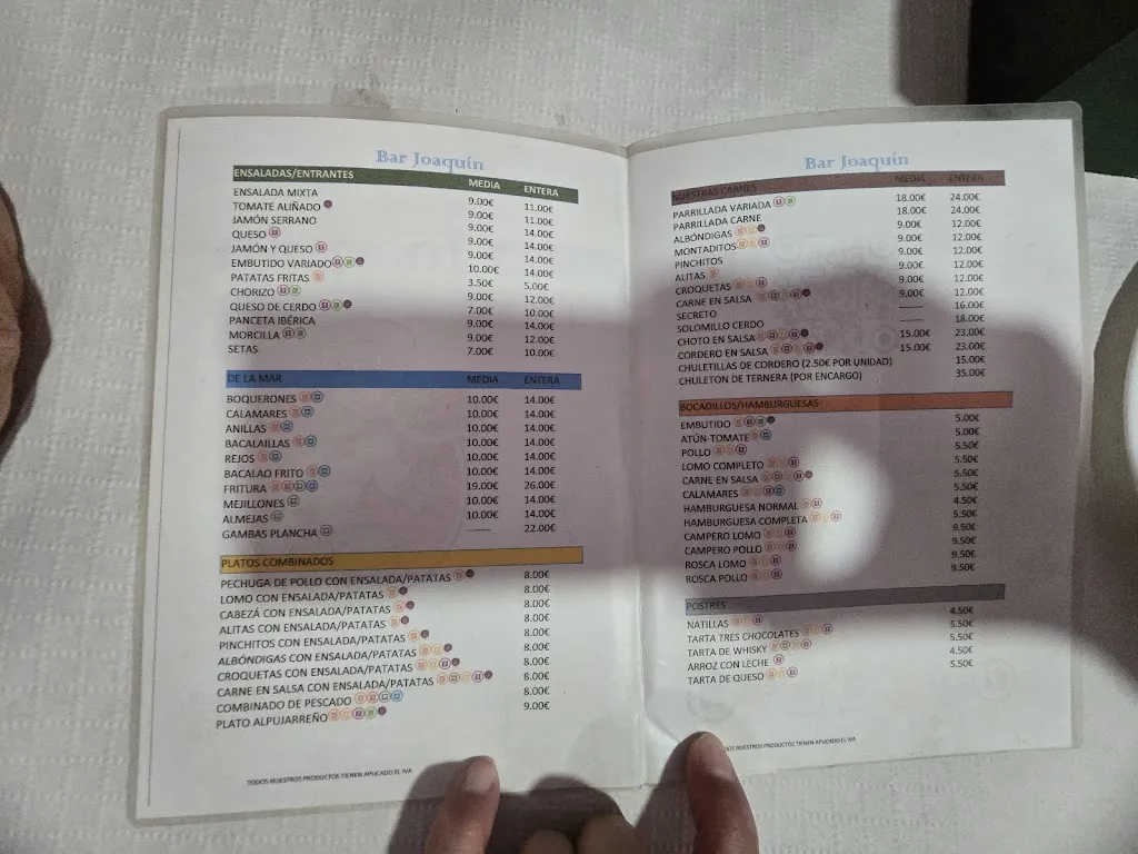 Menu_Café Bar LAS NIEVES_Malahá La_image_1