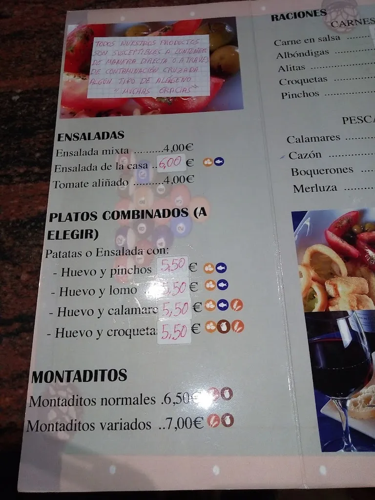 Menu_Bar Los Billares_Malahá La_immagine_1