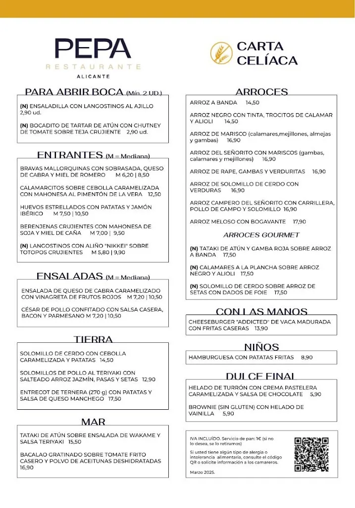 Menu_Pepa Restaurante Alicante_Alicante/Alacant_image_4