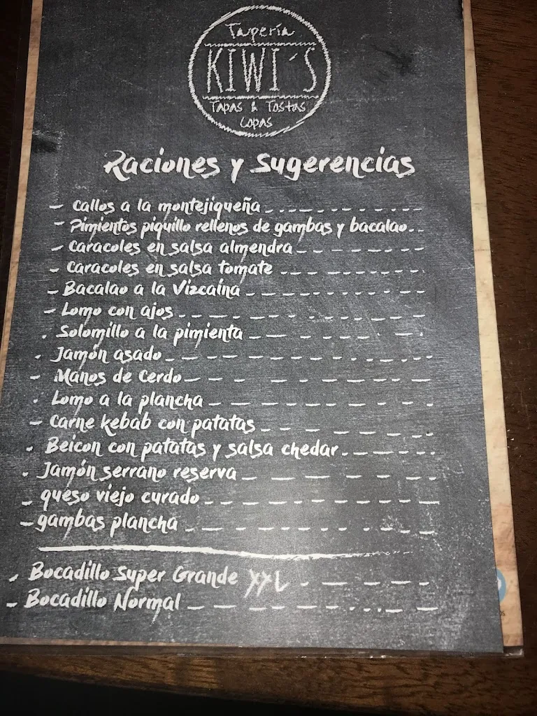 Menu_Tapería Kiwi_Montejicar_immagine_2
