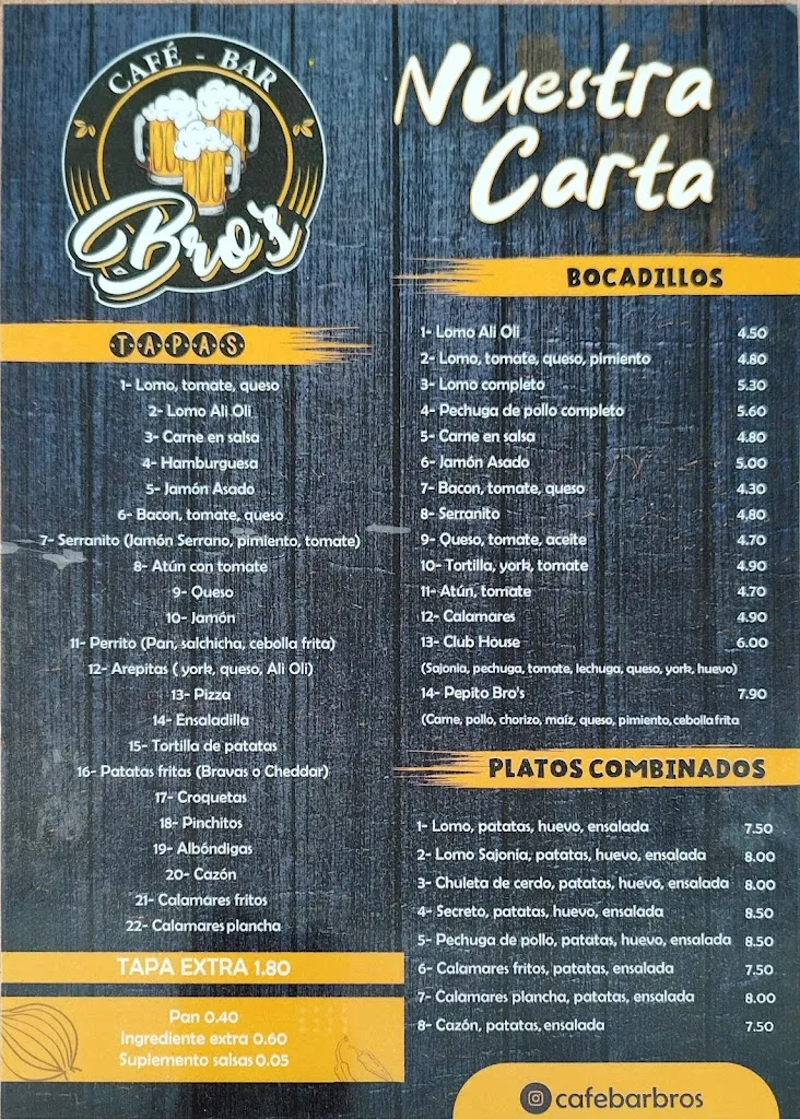 Menu_Café-Bar Bro's_Maracena_immagine_1