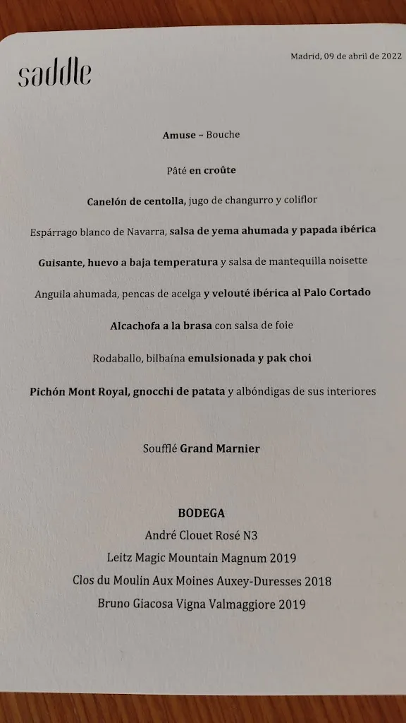 Menu_Saddle Madrid_Nevada_image_3