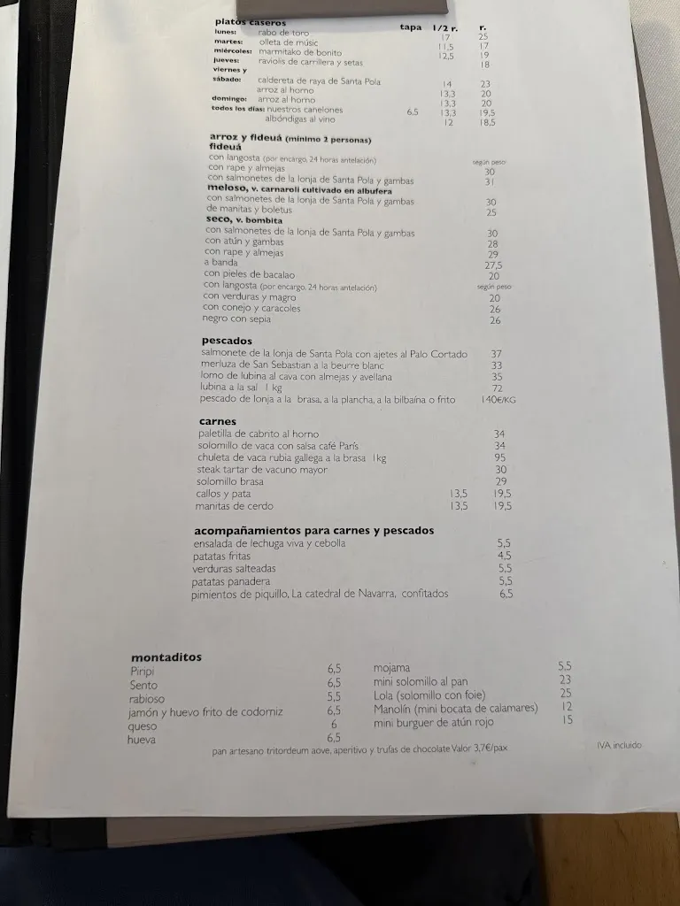 Menu_Restaurant Piripi_Alicante/Alacant_image_1