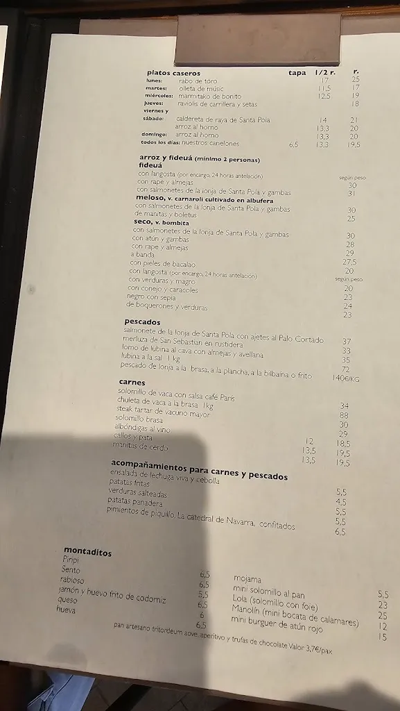 Menu_Restaurant Piripi_Alicante/Alacant_image_2