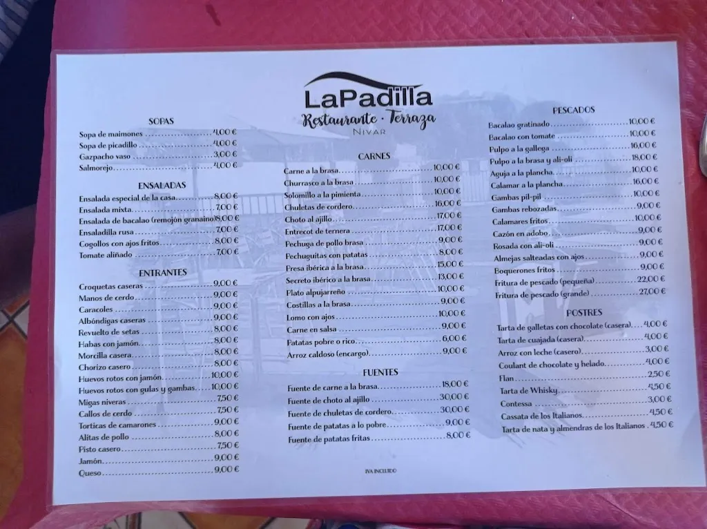Menu_Restaurante la Padilla_Nívar_image_1