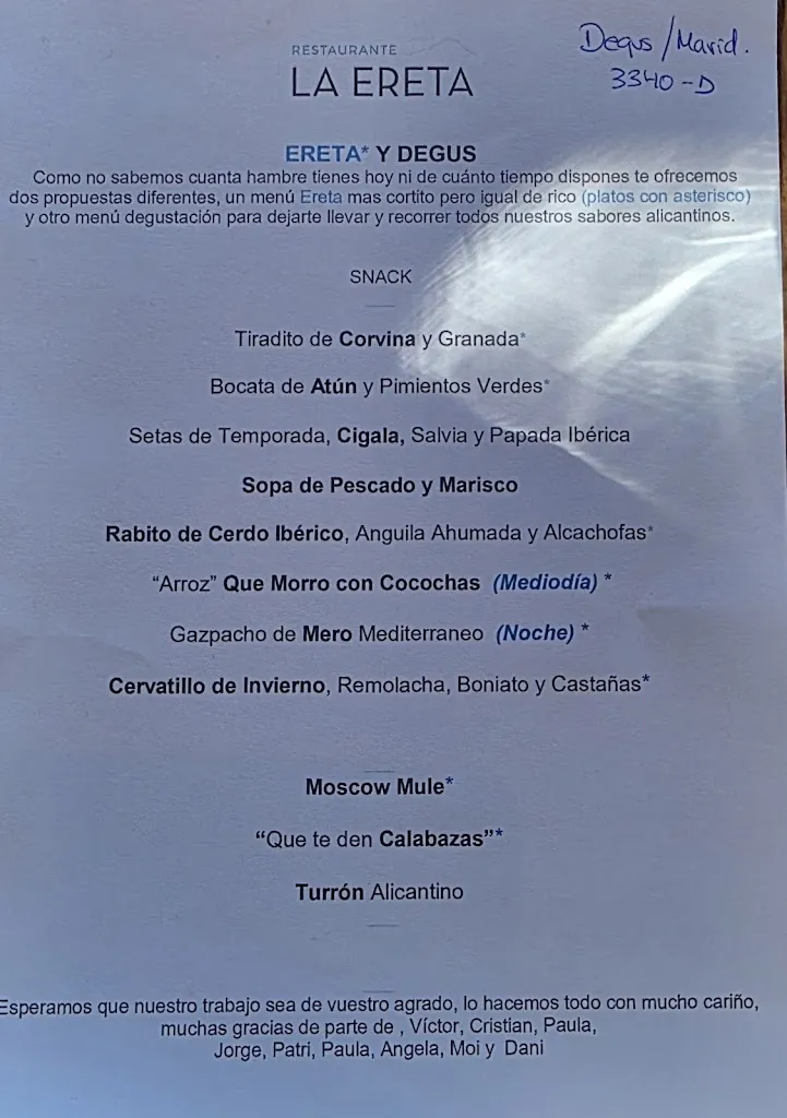 Menu_Restaurant La Ereta_Alicante/Alacant_image_1