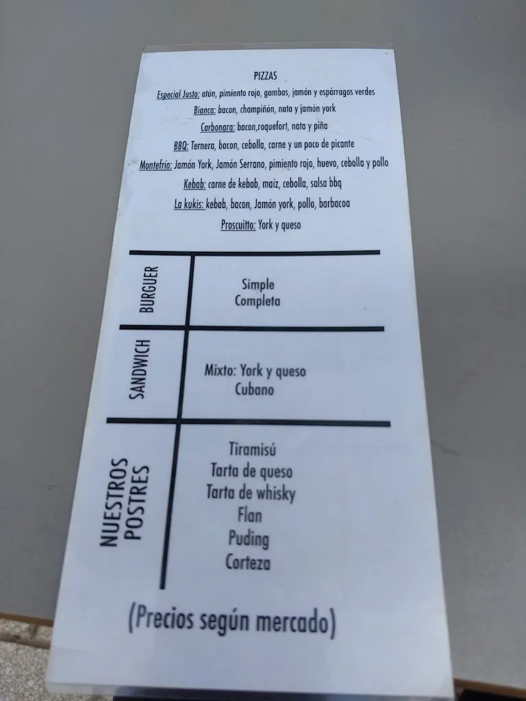 Menu_Justo pizzeria restaurante_Montefrío_image_2