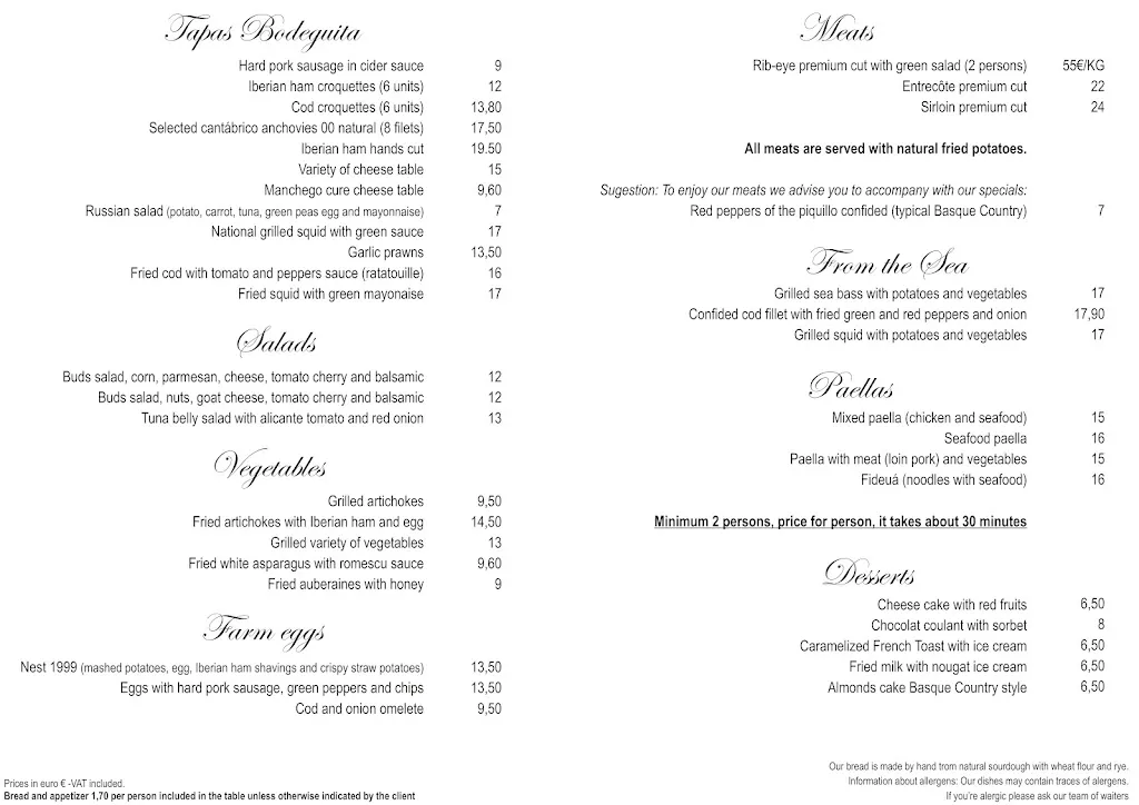 Menu_Bodeguita 1999_Alicante/Alacant_image_4