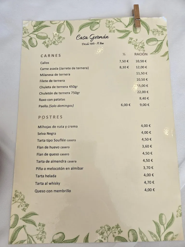 Menü_Restaurante Casa Germán _Cambre_Bild_2