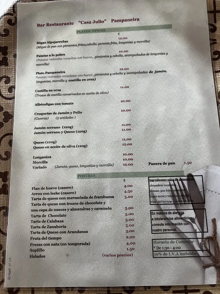 Menu_Casa Julio | Pampaneira_Pampaneira_image_4