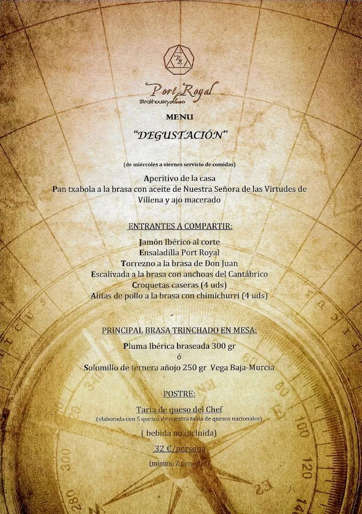 Menu_Port Royal steakhouse Alicante_Alicante/Alacant_image_1