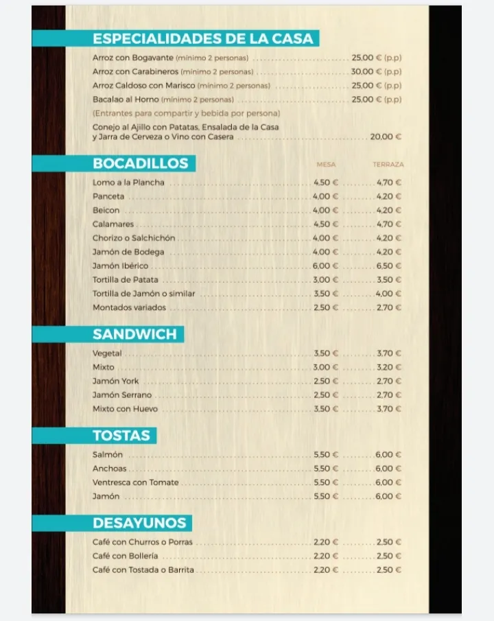 Menu_El Porto_Pinar El_image_3
