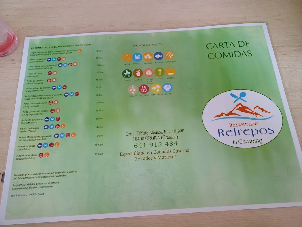 Menu_Camping Órgiva. El Retrepos Restaurante_Órgiva_immagine_1