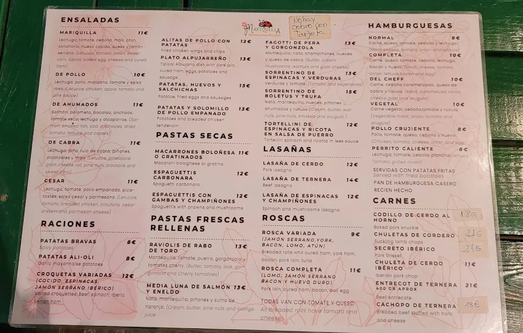 Menu_Restaurante Pizzería Mariquilla_Órgiva_image_1