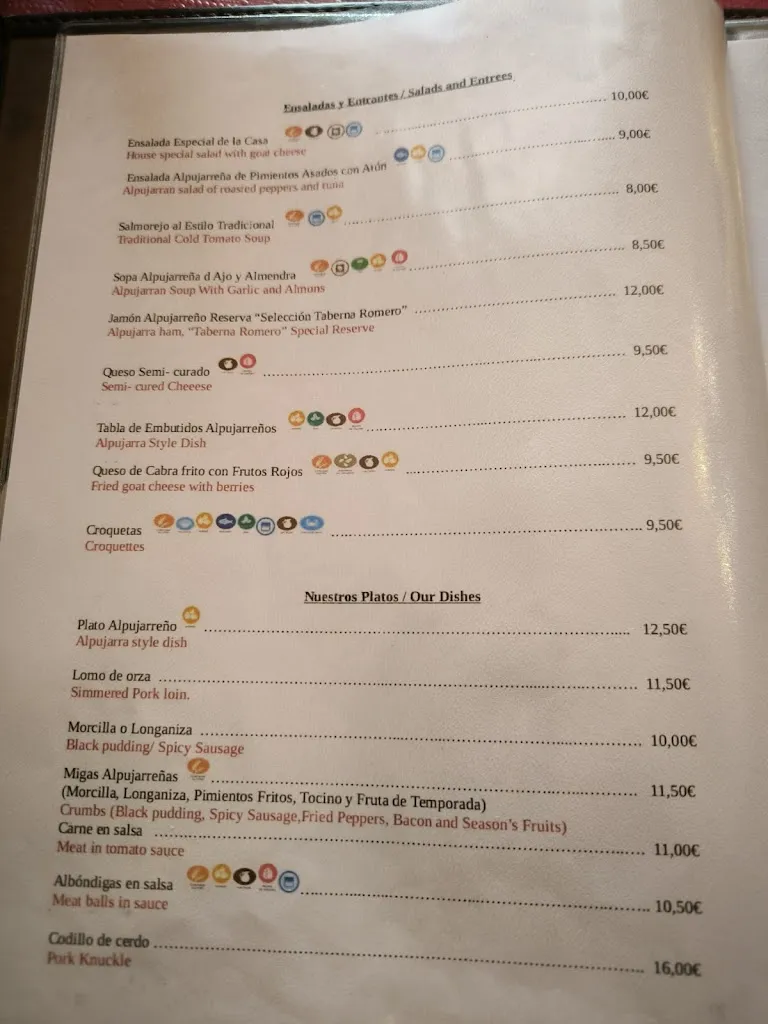 Menü_Taberna Romero_Órgiva_Bild_3