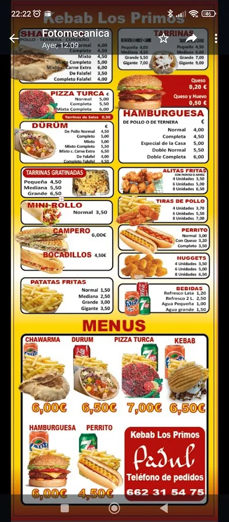 Menu_Kebab los primos II padul_Padul_image_3
