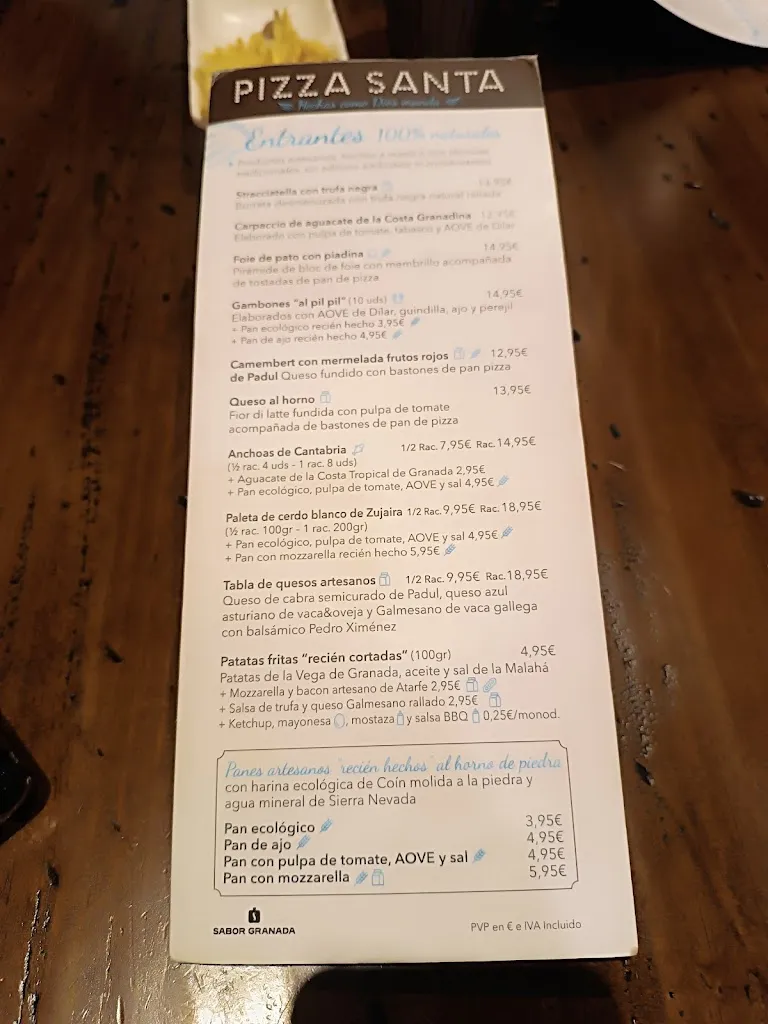 Menu_PIZZA SANTA_Padul_image_1