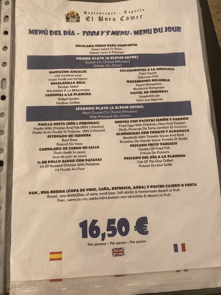 Menu_RESTAURANTE EL BUEN COMER_Alicante/Alacant_immagine_3