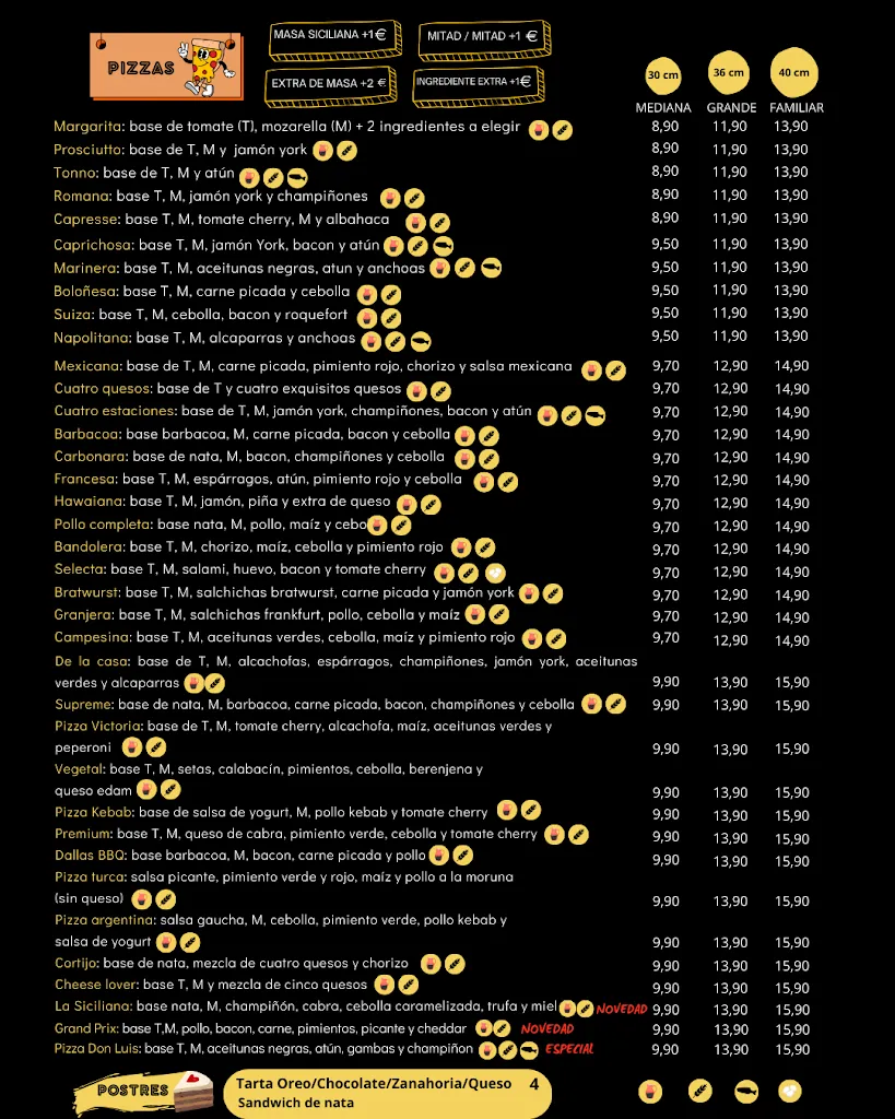 Menu_Pizzeria La Siciliana Ogijares_Ogíjares_immagine_1