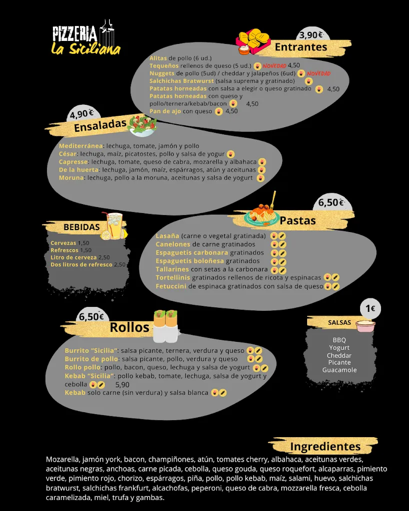 Menu_Pizzeria La Siciliana Ogijares_Ogíjares_immagine_2
