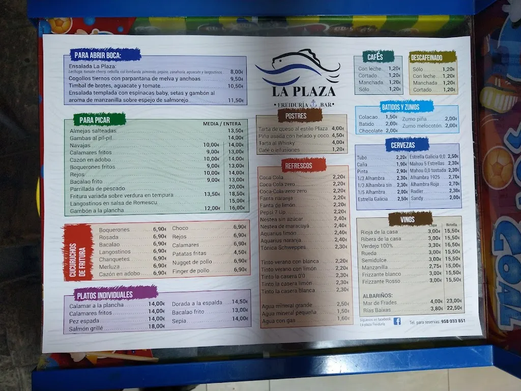 Menu_Freiduría, cafetería & bar La Plaza_Ogíjares_image_2
