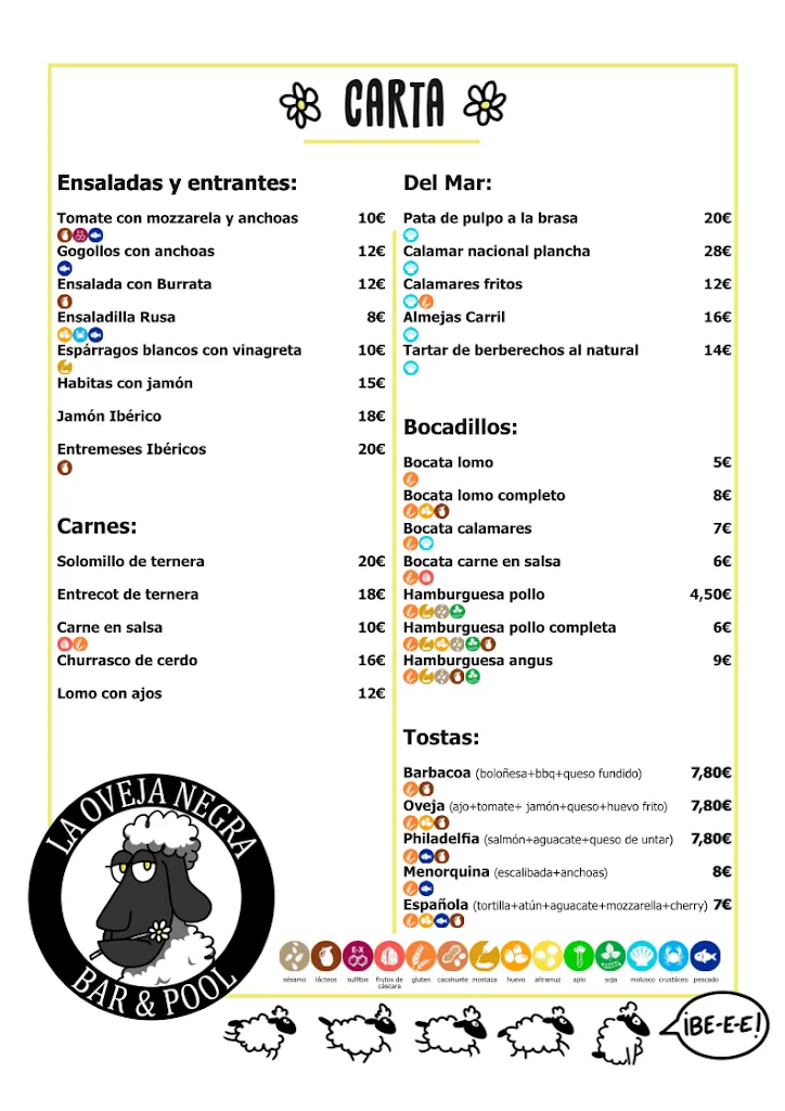 Menu_La Oveja Negra Bar & Pool_Pinos Puente_image_2