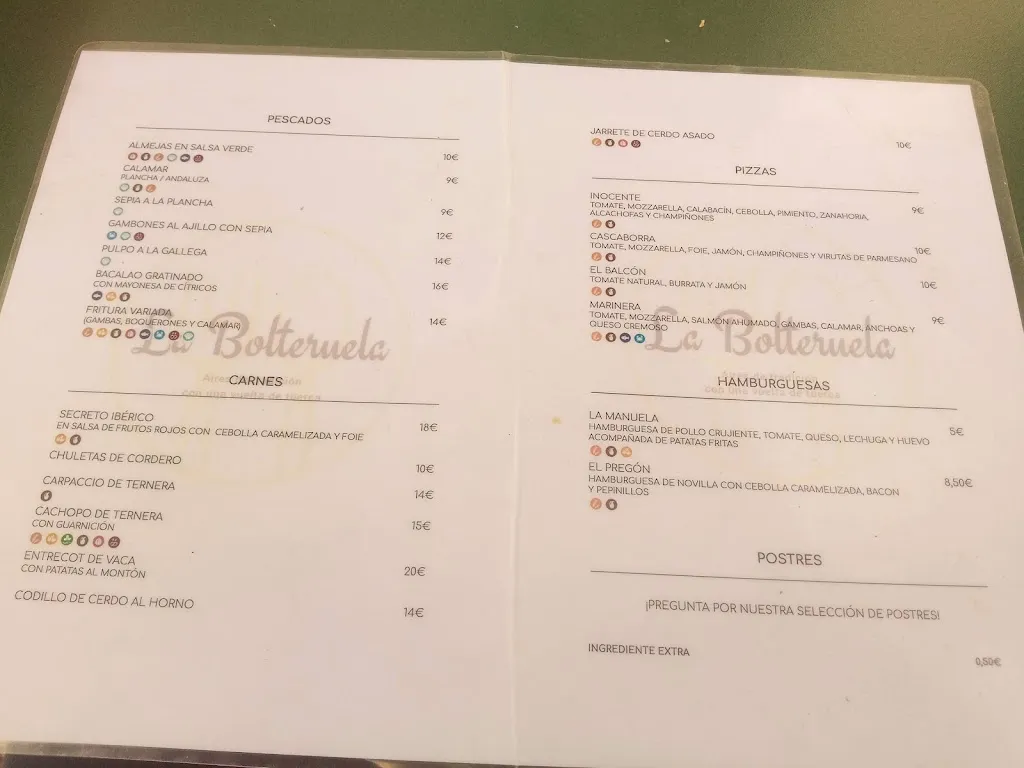 Menu_Bar La Bolteruela_Puebla de Don Fadrique_image_1