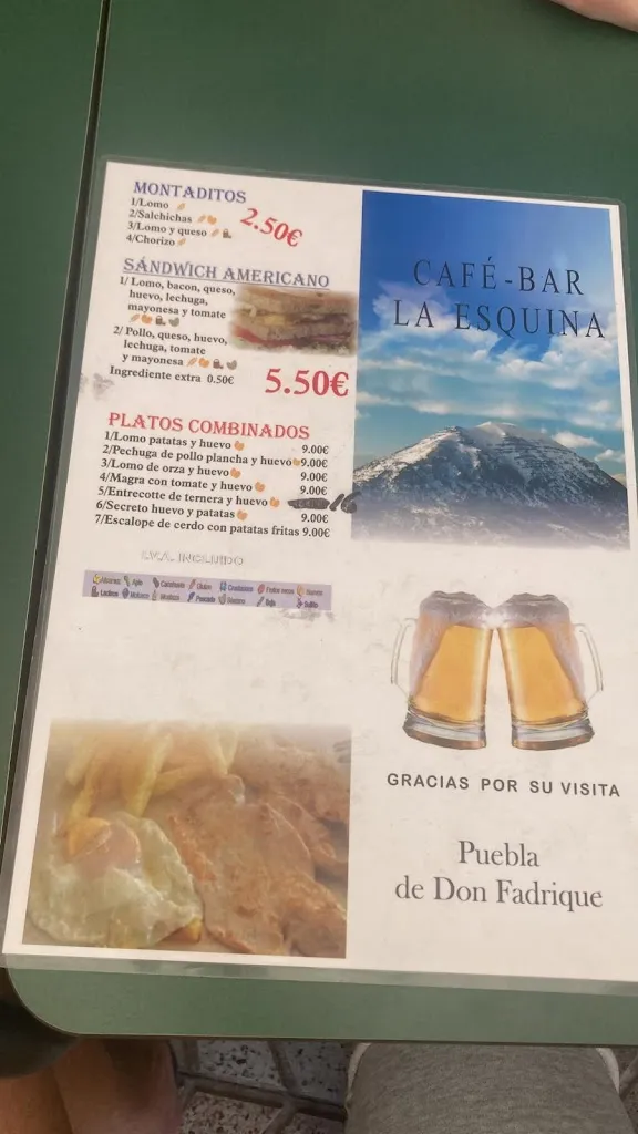 Menu_Bar La Esquina_Puebla de Don Fadrique_immagine_1