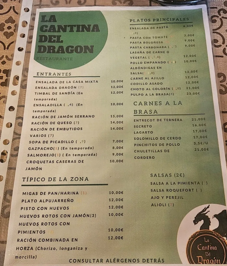 Menu_Restaurante La Cantina del Dragón_Soportújar_image_1