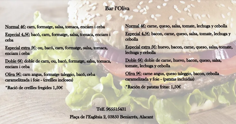 Menu_Bar l'Oliva_Beniarrés_immagine_1