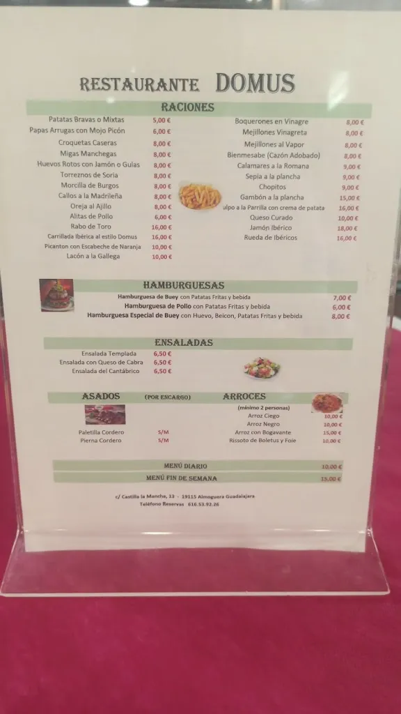 Menu_Bar Restaurante 